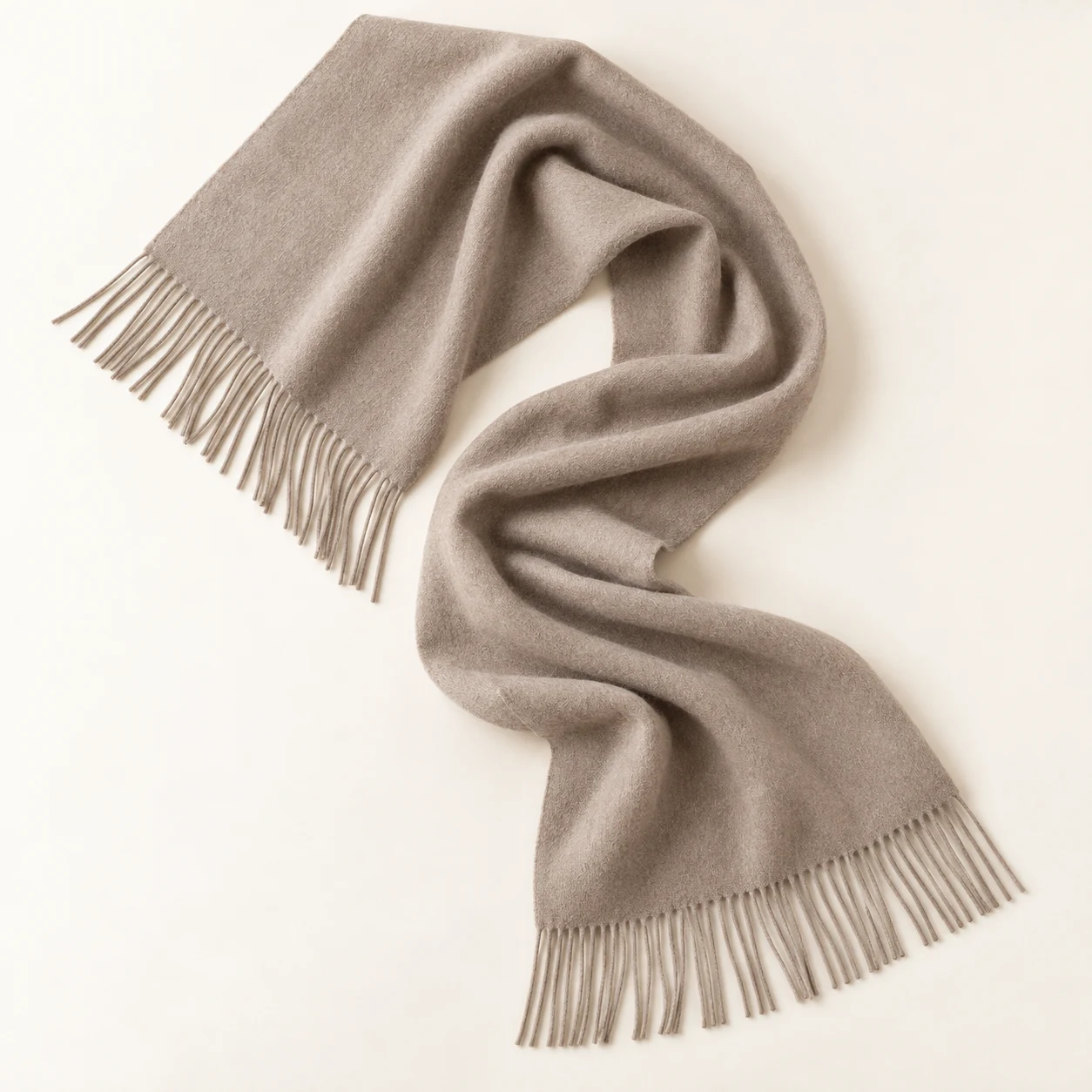 Soft Taupe Cashmere Wrap in Taupe, cashmere texture and complete design