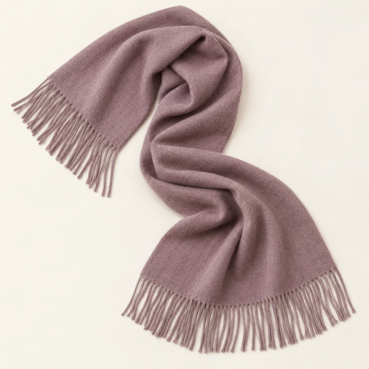 Mauve Stillness Cashmere Wrap in Mauve, cashmere texture and complete design