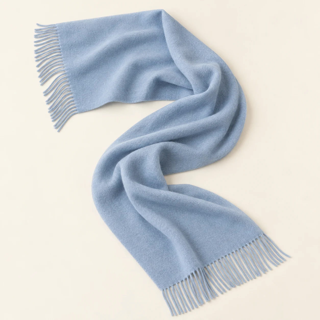 Cloud Blue Cashmere Wrap in Cloud blue, cashmere texture and complete design